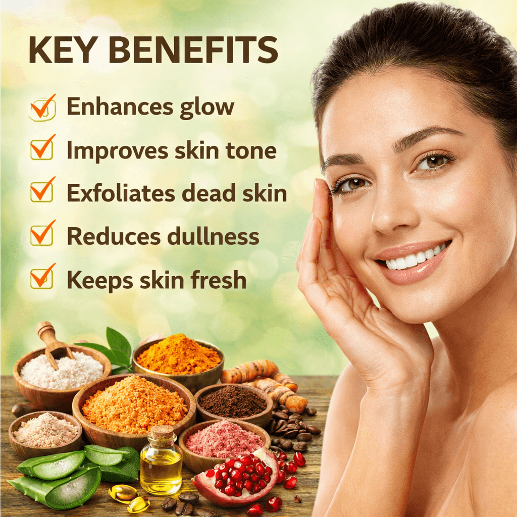 Haldi Ubtan Soap | Natural Bath Soap for Tan Removal, Glow & Clear Skin | Pack of 4 | 360g 4