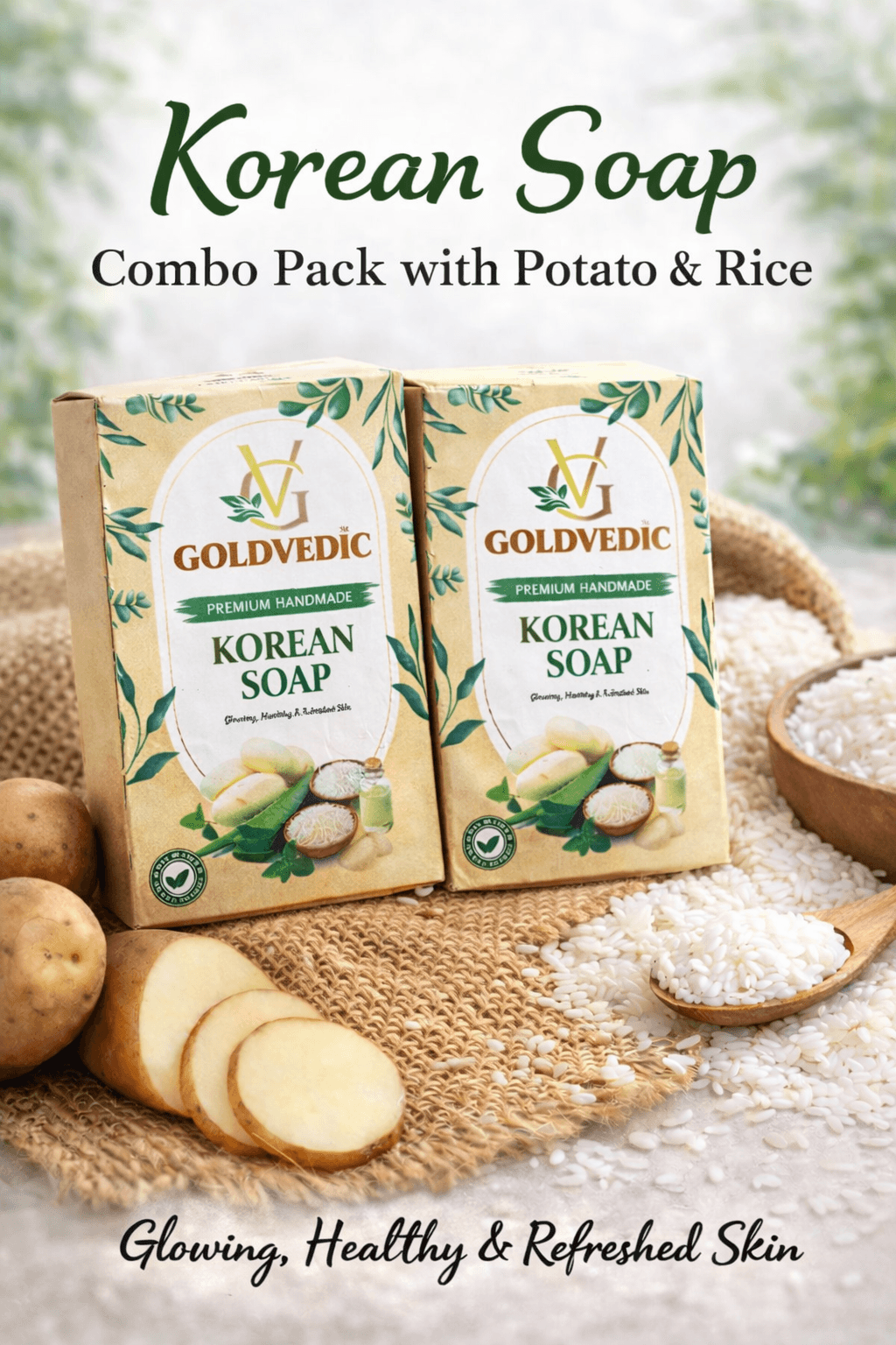 Korean Beauty Soap | Skin Brightening, Glass Skin Glow & Smooth Skin Bath Soap | Pack of 2 | 180g